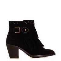 BOTTINE Botte Lulu en cuir noir - Hauteur du talon: 7.5cm- BOTTINE Botte Lulu en cuir noir - Hauteur du talon: 7.5cm-