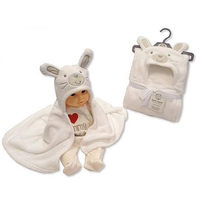 Couverture à Capuchon Ultra Douce Pour Bébé Wrap Blanket Bunny Blanc