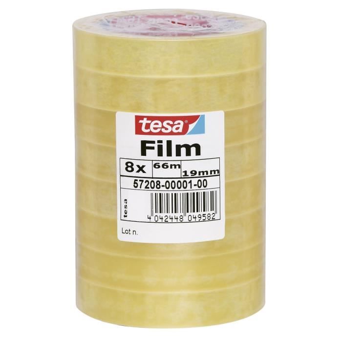 TESA Tour de 8 rubans adhésif tesafilm® standard - 66m x 19mm