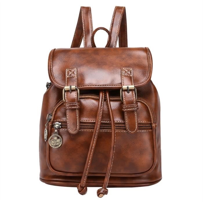 À Achat Pu CuirMarron Vente Sac Sacs En Dos Vintage l5FuTK13Jc