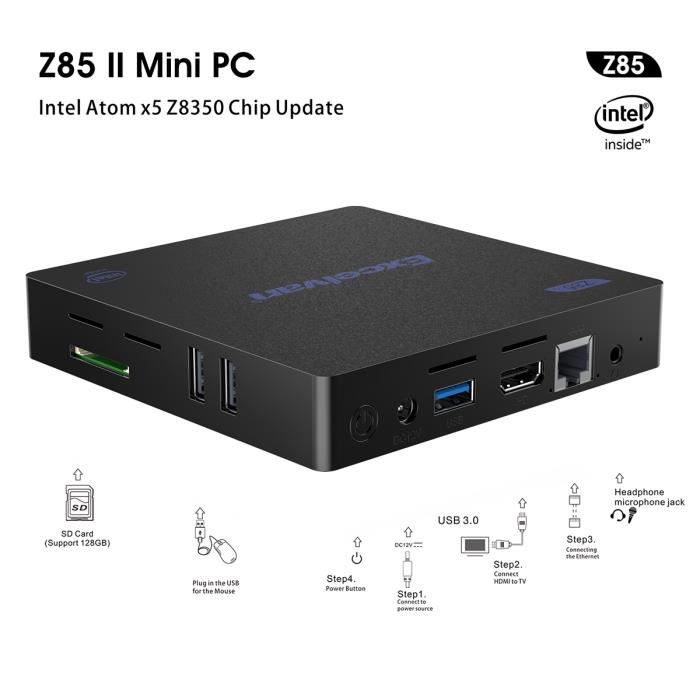 Excelvan Z85 Mini PC 4G+64G Intel Atom X5-Z83501