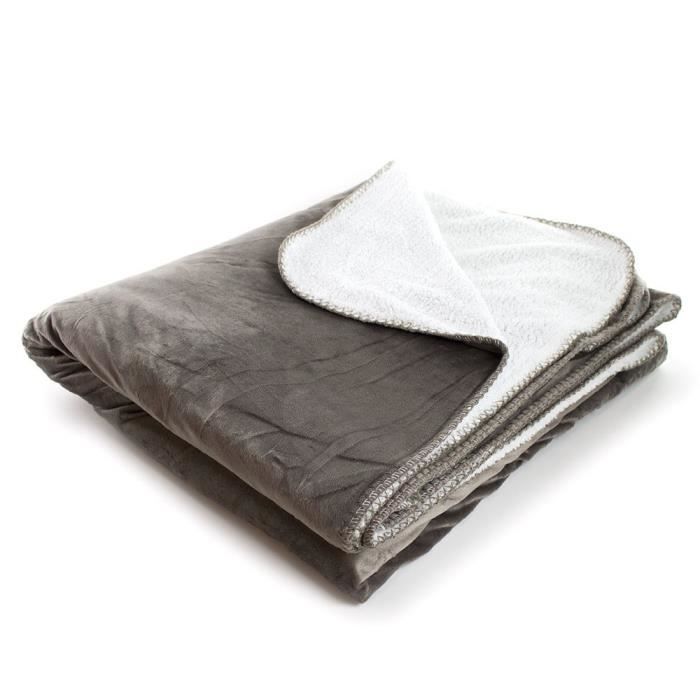 ANDORA Plaid Jessie - 180x220 cm - Taupe- 100% polyester