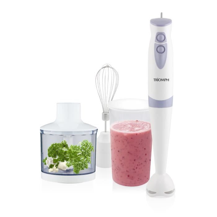 TRIOMPH ETF1583 Mixeur plongeant avec hachoir - Blanc et Violet