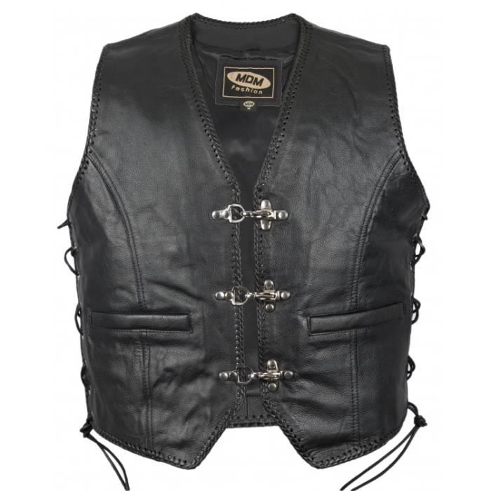 Achat Blouson Cuir Vest Veste Gilet Moto Biker Vente wqztXzET
