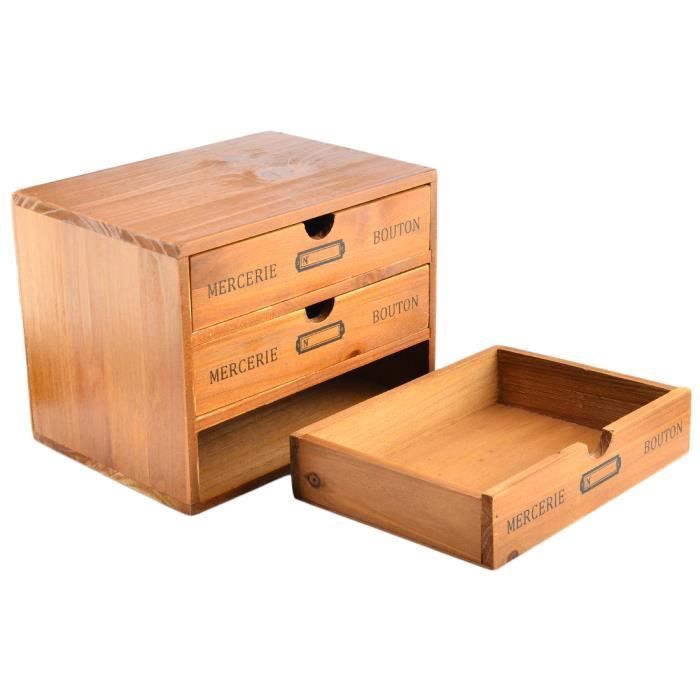 Ménage Essentiel 3-Drawer En bois Coffre2