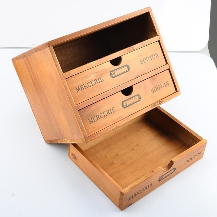 Ménage Essentiel 3-Drawer En bois Coffre3