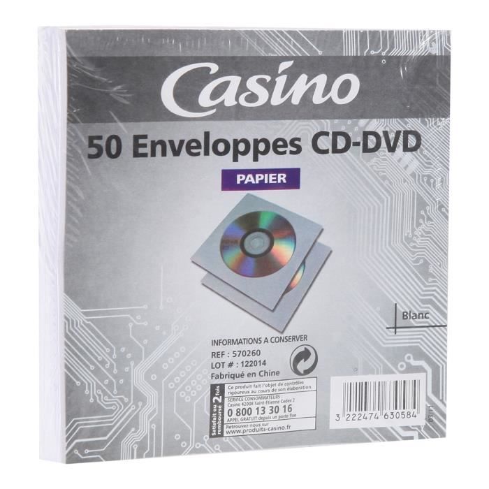 CASINO 50 enveloppe en papier CD/DVD CAS