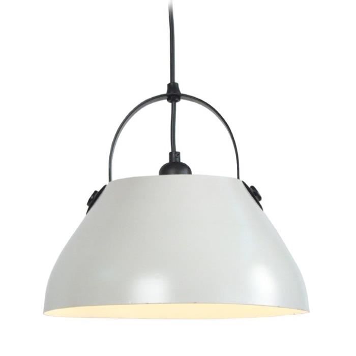 CLOCHE BARRE Suspension acier 30x30x80 cm Blanc