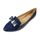Mocassins femme à bout pointu et noeud bi matiè...