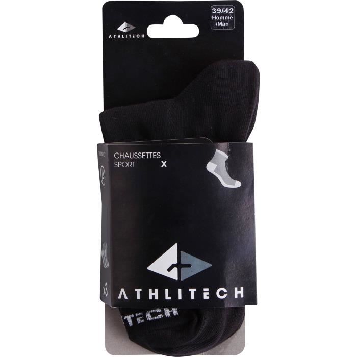 ATHLI-TECH Chaussettes de running Run X2 Sport - Mixte - Noir