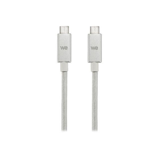 Câble USB-C mâle / USB A mâle - Nylon - 2 m - USB 3.1 - Très résistant - Argent