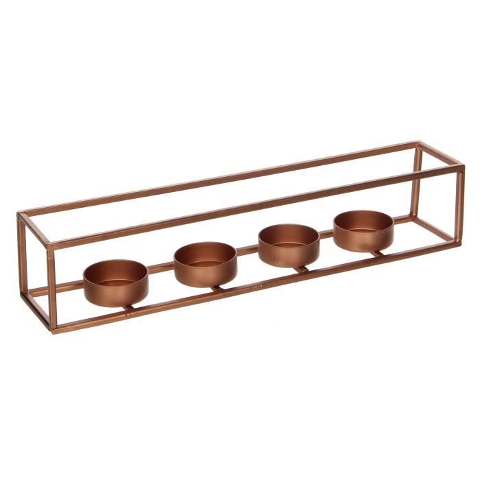 MICA Porte-bougie Zio - 30 x 6 x 6 cm - Cuivre