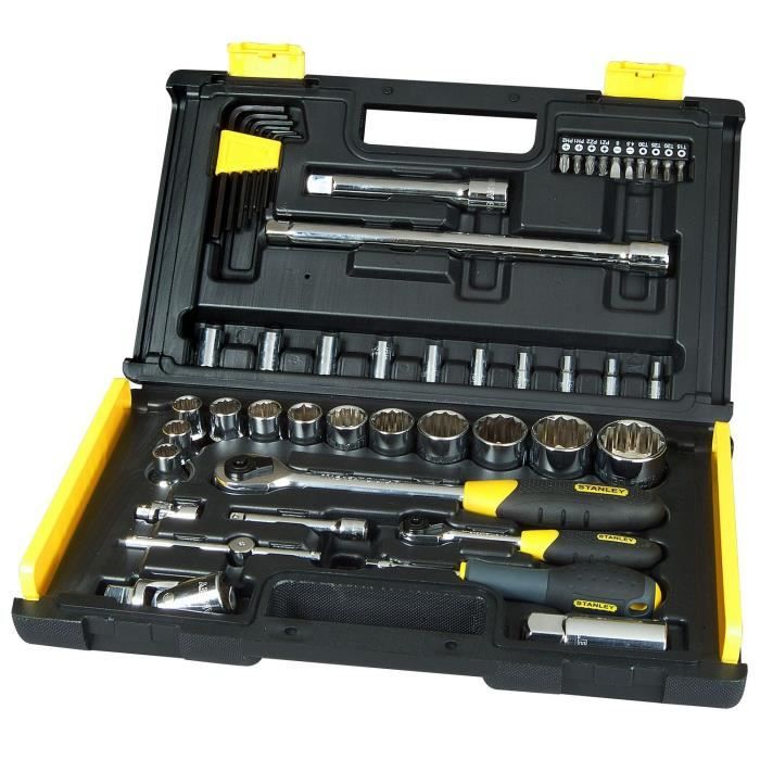 STANLEY Coffret 50 pièces douilles 1/4\
