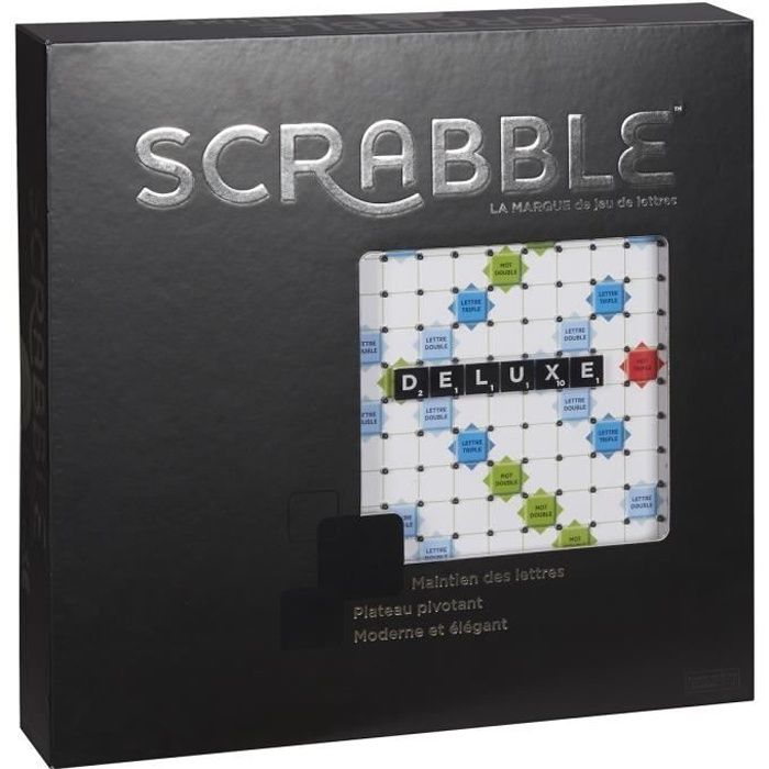SCRABBLE Scrabble Deluxe Jeu de Société Scrabble noir & argent