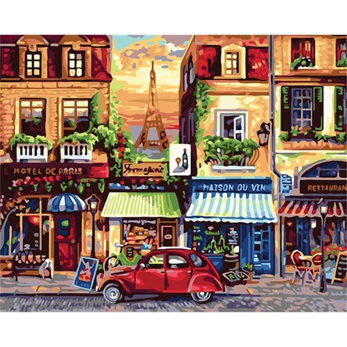 YEESAM ART Peinture par numéros Kits Sans Cadre 16 x 20 pouces - Le monde sous-marin - Déco par