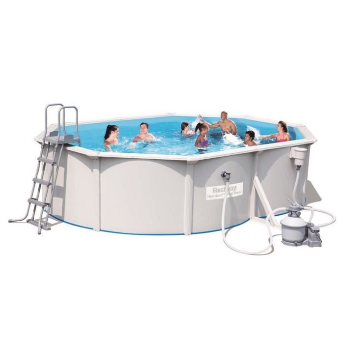 BESTWAY Kit Piscine Steel Wall Pool ovale - 5x3,60x1,20m