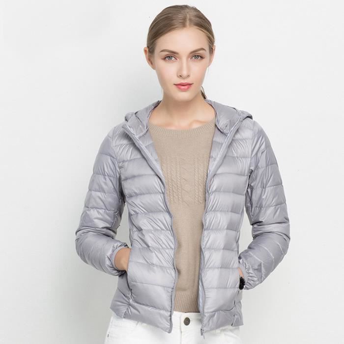 Doudoune Fine Femme capuche 2016 - 18 Couleur V... Gris ...
