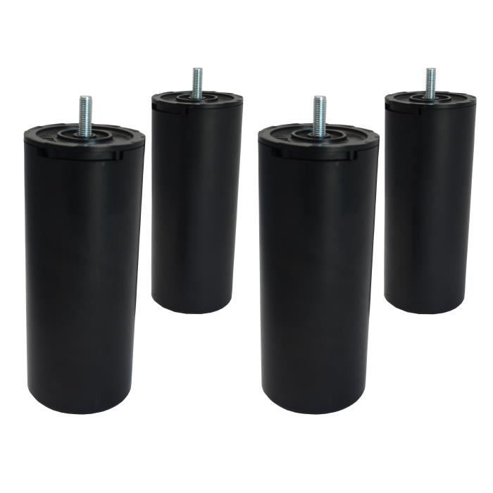 Lot de 4 réhausseurs de lit ajustables HESTEC - 5 niveaux de réglage - 7 x 7 x 20 cm - Lot de 4