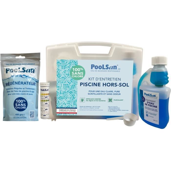 POOLSAN Kit complet de désinfection - 100% sans chlore - Pour piscines hors sol