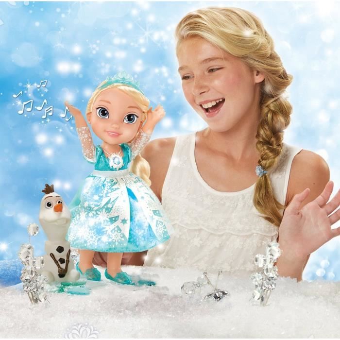 LA REINE DES NEIGES Poupée Elsa Chante Avec Moi Et Micro Achat / Vente poupée Cdiscount
