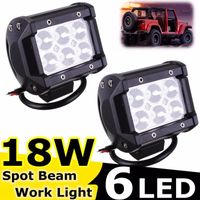 PHARES - OPTIQUES 2x 18W 1500LM Phare Feux Travail LED Spot Projecte PHARES - OPTIQUES 2x 18W 1500LM Phare Feux Travail LED Spot Projecte