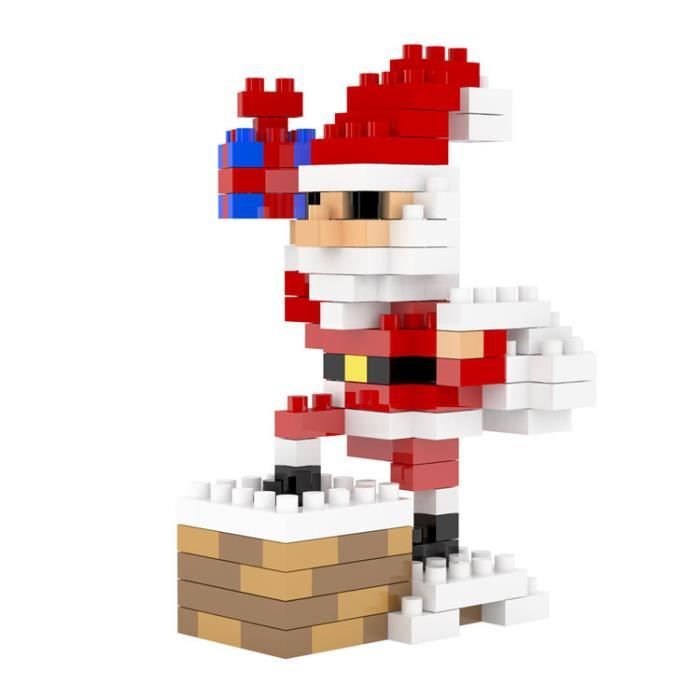 MCSAYS Mini Père Noël Lego Cubes de Construction Plastique Bricolage