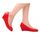 Hee Grand Femme Escarpin Compensé de Cuir PU Rouge