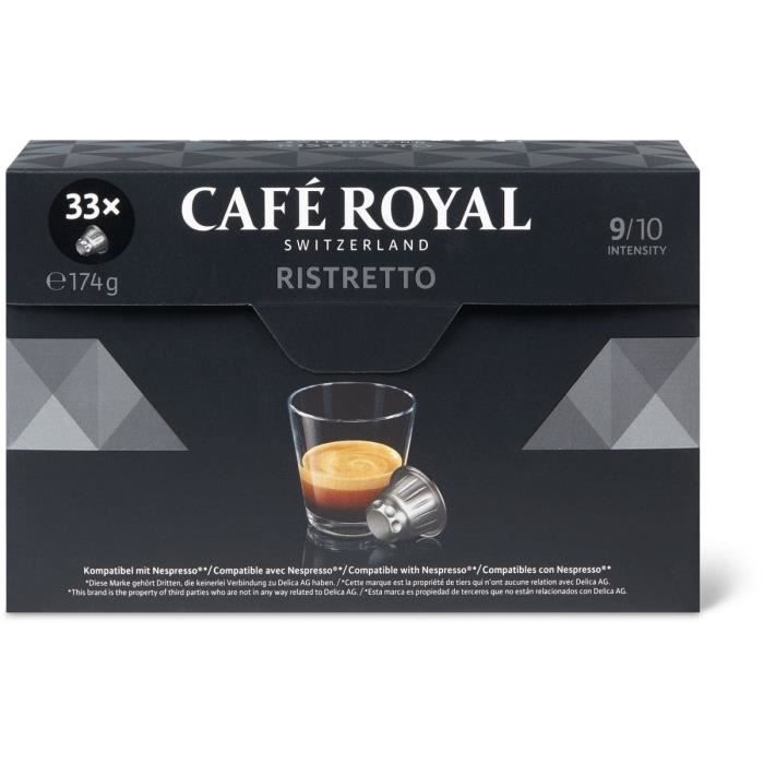 CAFE ROYAL Ristretto - Compatibles avec le système Nespresso - 33 Capsules