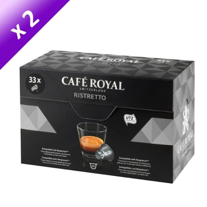 CAFE ROYAL Ristretto - Compatibles avec le système Nespresso - 33 capsules x2