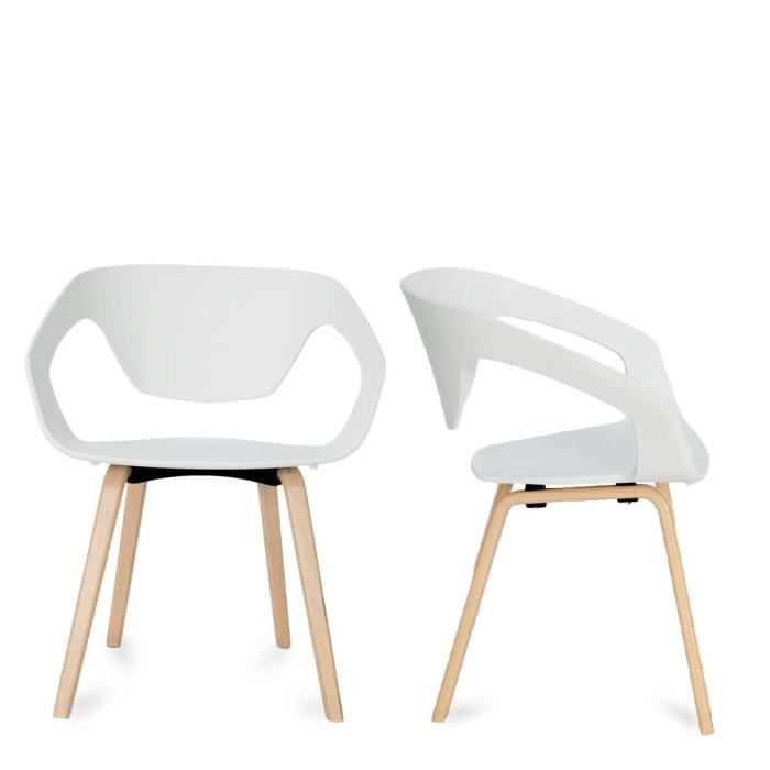 lot de 2 chaises design scandinave danwood couleur