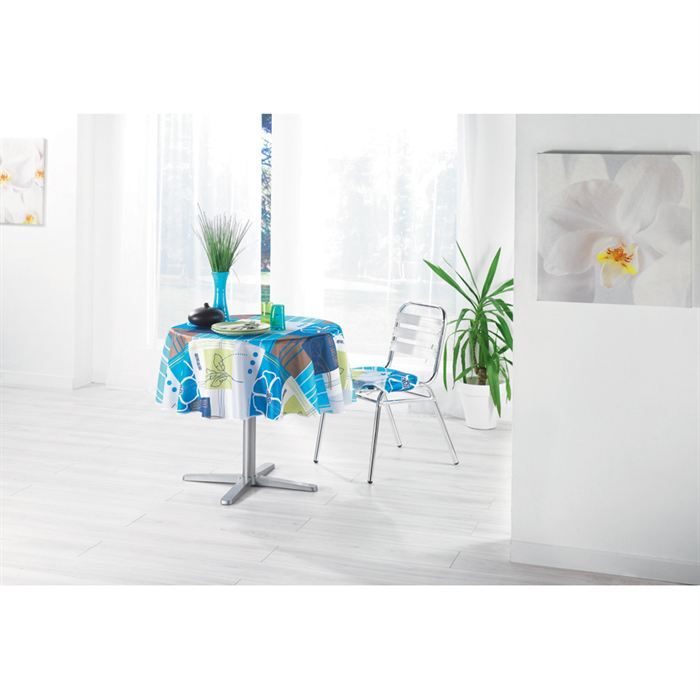 Nappe ronde 180 cm CAMELIA turquoise   Achat / Vente NAPPE DE TABLE