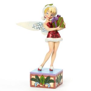 FIGURINE , PERSONNAGE Figurine Fée Clochette en Mère Noël avec Cadeau