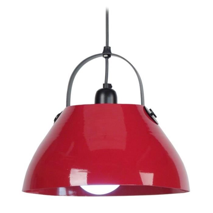 CLOCHE BARRE Suspension acier 30x30x80 cm Rouge