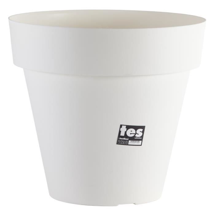 PLASTIKEN Pot de fleurs Tes 48 cm - Blanc