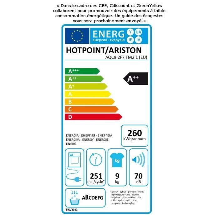  AQC9 2F7 TM2 1 - Sèche linge frontal - 9kg1