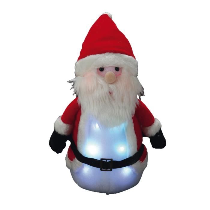 Personnage de Noël Père Noël lumineux rouge 33x16cm