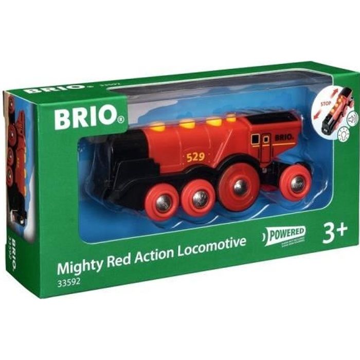 BRIO World - 33592 - Locomotive Rouge Puissante A Piles - Jouet en bois