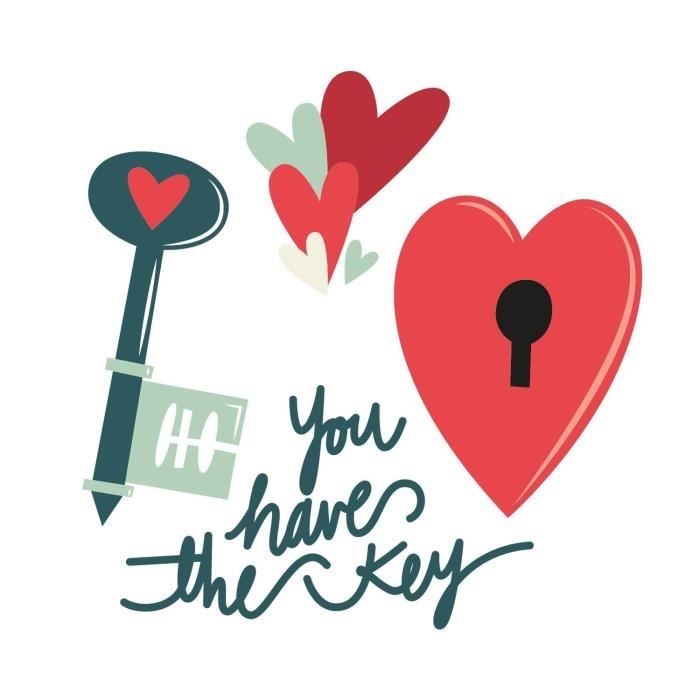Stickers adhésif mural Your heart is my home - Multicolore - 55x55cm