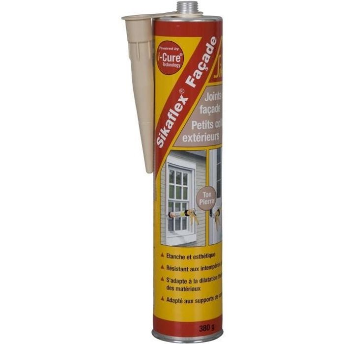SIKA - Mastic-colle souple pour joints de façade - Ton Pierre - 380 g