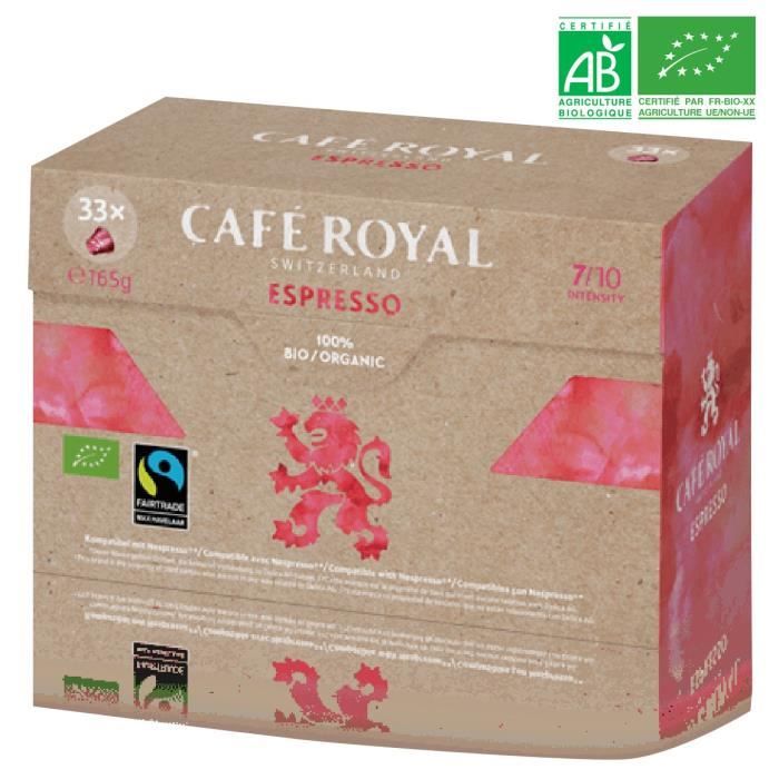 CAFE ROYAL Espresso - Compatibles avec le système Nespresso - Bio - 33 Capsules