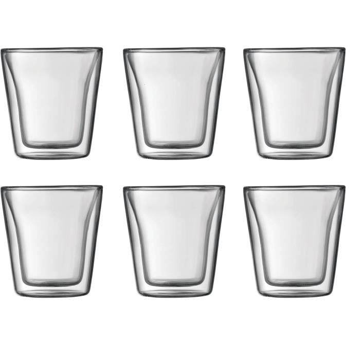 BODUM CANTEEN Set 6 verres double paroi 0.1 l Transparent