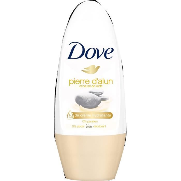 DOVE Déodorant Bille Pierre d'Alun et Beurre de Karité - 50 ml