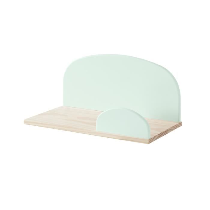 KIDDY Etagère scandinave en bois pin massif et MDF laqué vert menthe - L 45 cm
