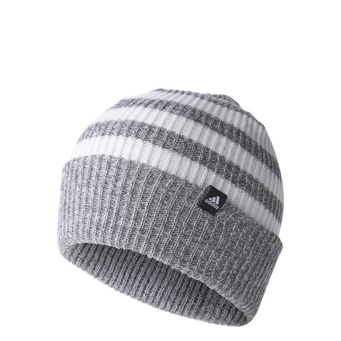 GANTS DE RUNNING Bonnet adidas 3,Stripes , gris,blanc,noir,blanc