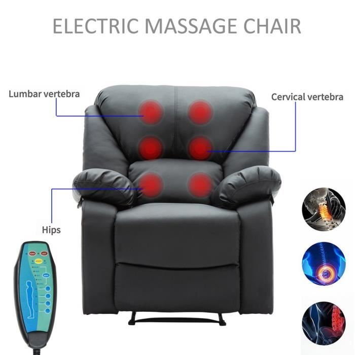 Pied Relaxation Fauteuil Luxe Électrique Pliable 6 Points De Avec Massage Repose Sofa n0OXwP8k