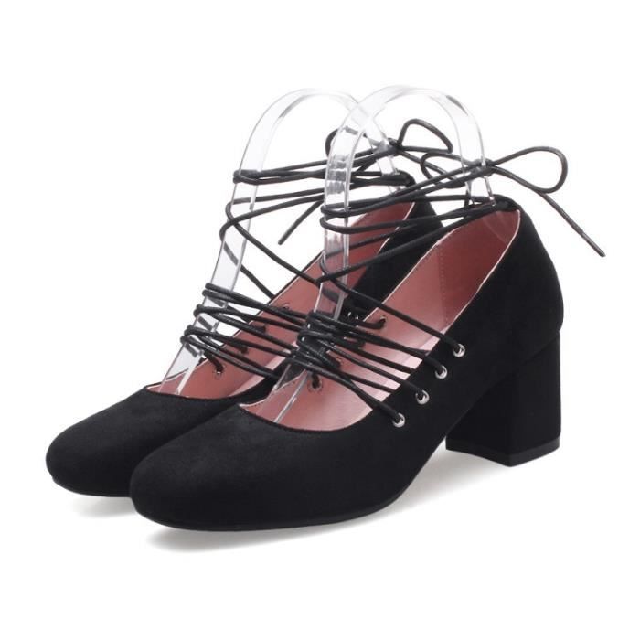 Lacets gris kaki Femmes À Rose Hauts Sexy noir Basse Talons Escarpins Yvw8q