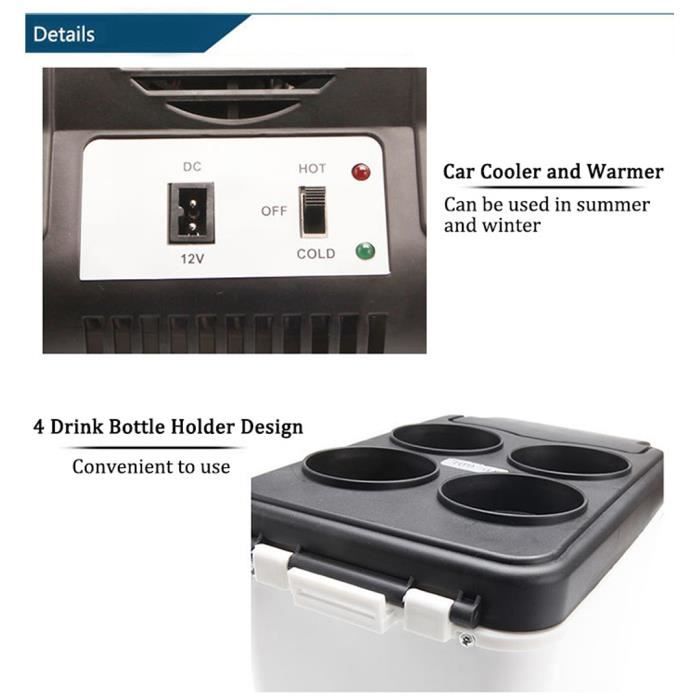 HUANJIE 12V 6L Portable Voiture Réfrigérateur1