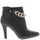 Bottines femme noires à talon de 9cm chainette bi