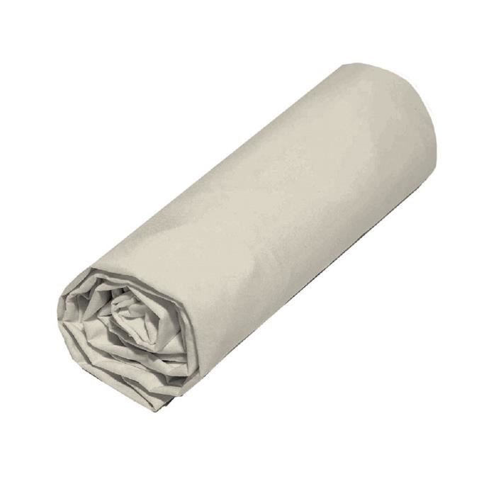 COTE DECO Drap housse Microfibre 160x200 cm - Beige