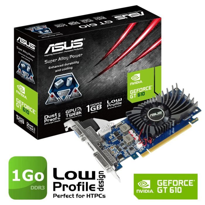 Asus GT610 1Go DDR3 LP   Achat / Vente CARTE GRAPHIQUE Asus GT610 1Go